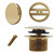 Westbrass 493244H-01 14" Sch. 40 PVC Bath Waste & Overflow Assembly with Illusionary Faceplate and Tip-Toe Drain Plug, Polished Brass