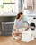 SONGMICS Laundry Hamper with Lid, 110L Double Wicker Basket, 6 Mesh Bags