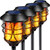 TomCare Solar Lights Outdoor Metal Flickering Flame Torch Lights, 4 Pack