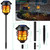 TomCare Solar Lights Outdoor Metal Flickering Flame Torch Lights, 4 Pack