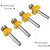 1/2 Inch Shank Round-Over Router Bits Corner Rounding Edge-Forming Roundover Beading Router Bit Set - 1/8" 1/4" 3/16" 7/16" 3/8" 1/2" Radius 6 Pcs By ROOCBIT