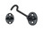 QCAA Forged Brass Cabin Hook Latch & Eye, 2-1/2", Matte Black, 2 Pack, Made in Taiwan