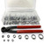 Leberna 115 Pcs 304 Stainless Steel Stepless Single Ear 7-29mm Hose Clamps with Pincers Crimper Tool Kit Securing Pipe Hoses Automotive | Cinch Rings Pinch Clamp, Crimp Clamp Assortment PEX Crimping