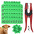 Cattle Ear Tags 001-100 Numbered Plastic with Applicator Pliers (Green)