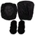 lygooh 4 Pcs Office Chair Covers Set Computer Universal Protective Stretchable Chair Seat Covers Desk Armrest Slipcovers Pads Office Cushion Backrest for Rotating (Black)