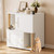 Cat Litter Box Enclosure for 2 Cats, Metal Hidden Double Litter Box Enclosure Furniture Cabinet with Cat Scratching Post, Large Pet Washroom Furniture, Indoor Pet House Side Table (White)