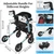 Aojin Narrow Walkers for Seniors, Lightweight Rollator with seat, Blue