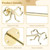 2 PCS Bow Curtain Holdbacks, Golden Metal Bow Curtain Block for Drapes, Wall Mounted Bow Curtain Tiebacks, Decorative Curtain Holders for Living Room Bedroom Office Home Window