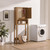 SICOTAS Over the Toilet Storage Cabinet, Rattan Door Bathroom Organizer