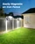 LIFENGSOLER Magnetic Solar Lights Outdoor with Motion, 92LEDs 600 LM Bright Solar Fence Lights, IP65 Waterproof Security Lights with Strong Magnets for Deck, Patio, RV (2Pack)