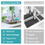 30 Inch Kitchen Sink Splash Guard, Large Size Faucet Mat for Kitchen Sink, Longer Silicone Faucet Handle Drip Catcher Tray for Kitchen Countertop, Bathroom, Farmhouse