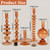 5 Pcs Amber Glass Candle Holders - Groovy Wavy Pillar & Taper Candlesticks for Wedding Christmas Halloween Party Home Windowsill Decor