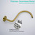 SEABEFORE 13 Inch Shower Arm,S Shaped Shower Head Riser Pipe Goose Neck Shower Arm High Rise Extender with Flange,Champagne Bronze,SE-RD91098-13CB