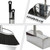 GLOYY Indoor Broom and Dustpan Comb Set,Heavy Duty Stainless Steel Metal Dust Pan with Long Handle Sweeping Soft Bristles Broom for Floor Home Lobby Office
