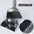 GLOYY Indoor Broom and Dustpan Comb Set,Heavy Duty Stainless Steel Metal Dust Pan with Long Handle Sweeping Soft Bristles Broom for Floor Home Lobby Office
