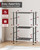 Sakugi 3-Tier Metal Storage Shelves Adjustable Feet, 18"x12"x30", Black