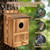 TKVAZK Screech Owl Box, Large 17"x9.5"x8.5" Wooden Owl House for Outside