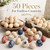 GLEAVI Small Wooden Eggs for Crafts - 50PCS Mini Unfinished Wood for Painting, 0.86" x 1.26" DIY Bird Egg Decor for Tiered Trays, Summer Crafts & Farmhouse Displays