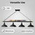 Billiard Pool Table Light – Metal Shade, Fits 7-8ft Table, Game Room, Club