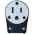 NEMA 5-15R Female Socket,90 Degree Right Angle 5-15R/5-15C Connector 15AMP/125VOLT,15A DIY Receptacle, USA Canada 3-Prong,15A Household AC Industrial Grade Cord End Socket ETL Listed Black/White (1)