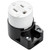 NEMA 5-15R Female Socket,90 Degree Right Angle 5-15R/5-15C Connector 15AMP/125VOLT,15A DIY Receptacle, USA Canada 3-Prong,15A Household AC Industrial Grade Cord End Socket ETL Listed Black/White (1)