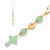 Crystal Cross Car Charm for Rearview Mirror, Car Mirror Hanging Accessories, Christian Cross Car Decor Ornament, Cute Car Charm for Women Drivers Mom (Green)