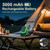 5-in-1 Bluetooth Speaker with Wireless Induction & Phone Holder, 5000mAh Battery, RGB Ambient Light, 360°Rotation, Hi-Fi Sound, Fast Bluetooth 5.3, Compatible with Smartphones / Tablets (Black)