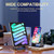 5-in-1 Bluetooth Speaker with Wireless Induction & Phone Holder, 5000mAh Battery, RGB Ambient Light, 360°Rotation, Hi-Fi Sound, Fast Bluetooth 5.3, Compatible with Smartphones / Tablets (Black)