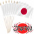 LUSEOAN Japan Mini Flag 5x8 Inch 20 Pack Wood Stick Handheld