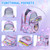 MOONBABY Kids Backpack for Girls Ages 6-12 with Sweet Heart Pocket, 17" Lightweight Elementary Middle School Bookbag, Bowknot Lace Ballet Style