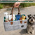 Brabtod Felt Dog Grooming Bag, Pet Portable Tote Bag with Handle, Dogs Storage Organizer, 3 Compartments Caddy with 8 Pockets, Ideal for Dog Cat Grooming Tool Kit/Diaper/Blanket/Pads-Gray
