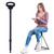 ALEVMOOM Walking Cane with Seat Folding Lightweight, 34 inches 2-in-1 Cane Stool for Adults, Aluminum Walking Stick with Seat, Capacity 330lb Portable Stool for Senior, with Carry Bag-Black