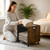 FANTERSI 66L Blanket Basket, Laundry Basket Organizer With Rustic Industrial Design, Blanket Storage Basket For Living Room, Wood And Metal Mesh Construction