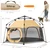 Catio Outdoor Cat Enclosure 44‘’ Cat Tent with 2 Doors, Waterproof & Portable, Mesh Wall, Connectable to Play Tunnels,Indoor/Outdoor Cats Enclosed Playpen for Patio Balcony Courtyard Camping-Tan