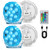 Seaponer Rechargeable Boat Lights - IPX8 Waterproof LED Lights with Remote, RGB Multi 25 Colors, for Deck Courtesy Interior Lights, Fishing Kayak Duck Jon Bass Boat, 4 Pack
