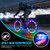 KaiDengZhe Bike Wheel Lights Rechargeable, 4 PCS Multicolor Bike Spoke Light with Motion Sensor, Weatherproof Night Cycling Bicycle Wheel Light 2 Modle Lighting Bicycle Wheel Lights for Adults Kids