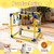 Bhyhok Puppy Play Gym with 8 Hanging Toys, Indoor Activity Gym for Small Dog with Enrichment Interactive Toy Adjustable PVC Frame Training Activity Center Puppies Entertainment, Teething (Yellow)