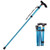 Hyoocct Folding Lightweight Walking Stick, Adjustable Aluminum Metal Collapsible Travel Cane with Non-Slip Rubber Base, 85-95cm (Lake Blue)