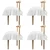 Hillsuren 4 Pcs Ruffle Chair Cushions Cover 17.5''x17.5'' French Chair Pad Slipcover with Ties Ruffled Skirt Seat Cover Farmhouse Decor Covers Only, for Home Dining Kitchen Chairs Cushion
