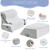Paxato 9PCS Wedge Pillow Set for After Surgery Recovery, Adjustable Memory Foam Neck Pillow, Foam Leg Pillow, Relieves Neck, Leg Pain, Sleep Apnea, and Functions as a Reading Pillow, Gray