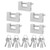 PEDOBALI 5 Pcs Heavy Duty Lock with Stainless Steel Keys Silver D Shaped Padlock for Garage, Motorbike, Shipping Container, Warehouses and Iron Doors
