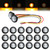 TMH 3/4 Inch Mount 20 Pcs Clear Lens Amber LED Clearance Bullet Side LED Marker Lights for Trailer Truck RV Car Bus Van 12V DC (Pack of 20)
