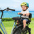 OUSEXI Bike Rear Seat for Kids with Backrest, Bicycle Child Seat with Safety Handrails, Foot Pegs & Soft Padded Cushion, Universal Bicycle Rear Seat Rack for Children Age 5 up