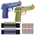 2 Pack Blaster Guns Boys Toy - with 16 Soft Foam Darts Bullets & 2 Wrist Bands - Christmas Birthday Hand Gun Toys Party Supplies for 6,7,8,9,10,11,12 Years Kids(Green Blue)