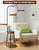 OUTONLIFE Floor Lamp with Round Table, Dimmable LED Standing Lamp with Remote, 3 Color Temperatures, Side Table with Charging Station, Space-Saving End Table for Living Room, Bedroom, Office
