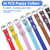 16 Pcs Adjustable Newborn Puppy Collars for Litter - 8 Colors PU Leather Whelping Collars for Puppies, Suitable for Small Medium Breed Dogs & Kittens (9.05-11.41 Inches)