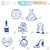 16pcs Something Blue Bridal Shower Centerpiece Sticks Something Blue Before I Do Bridal Shower Decorations for Table Wedding Engagement Party Centerpieces for Bachelorette Party Supplies