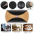 Vyaaa 36 inch PU Leather & Cork Round Placemats, Cut-to-Size, Black
