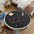 Vyaaa 36 inch PU Leather & Cork Round Placemats, Cut-to-Size, Black