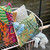 Creative Co-Op Embroidered Fabric Indoor/Outdoor Lumbar Pillow with Botanicals and Tufting, Multicolor